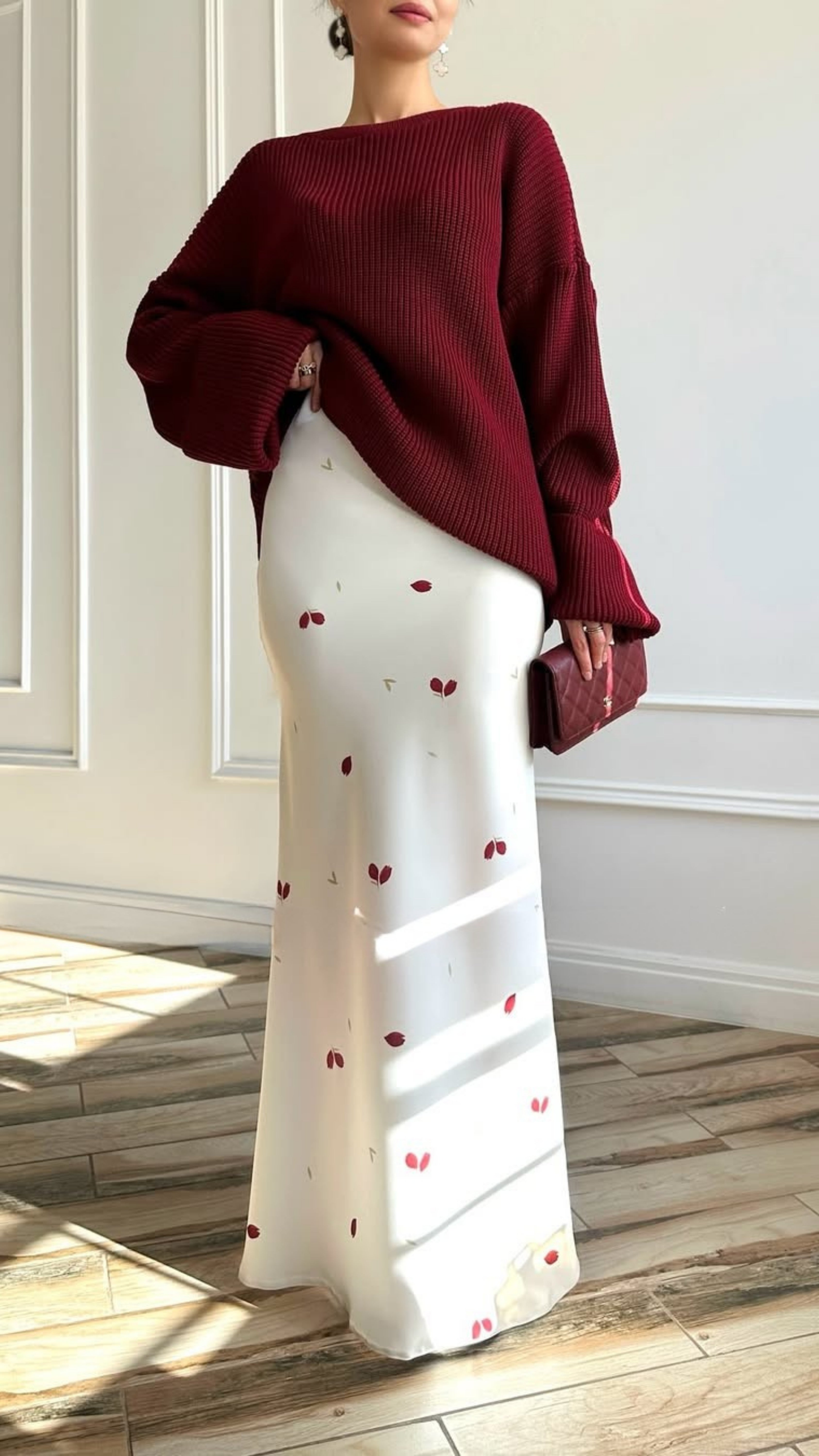 2-teiliges Set in Bordeaux