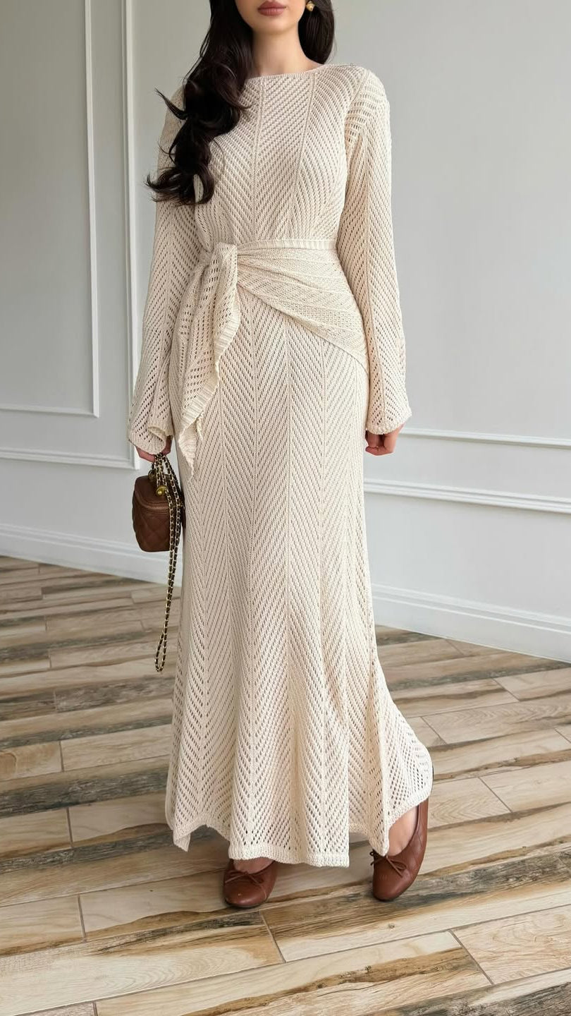 Strickkleid aus Baumwolle mit Unterkleid