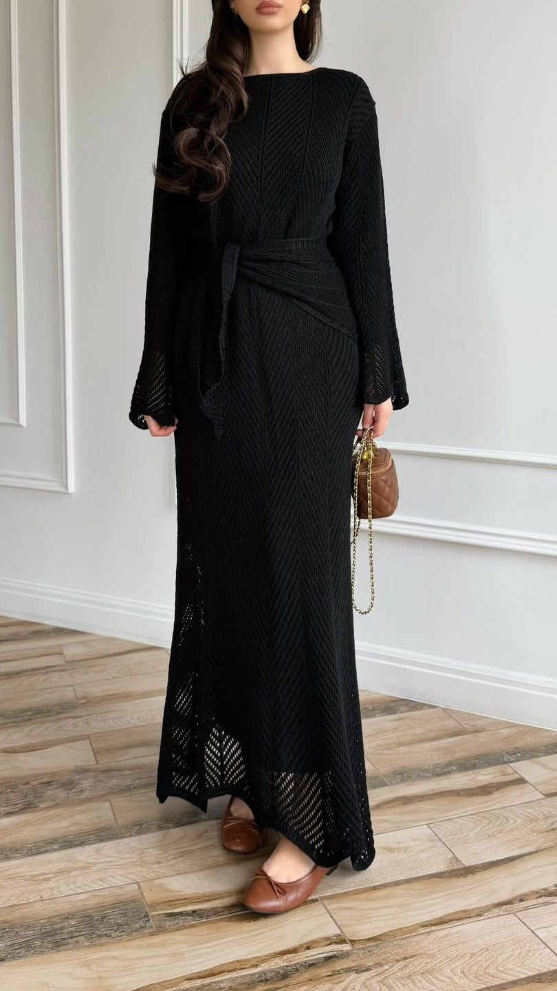 Strickkleid aus Baumwolle mit Unterkleid