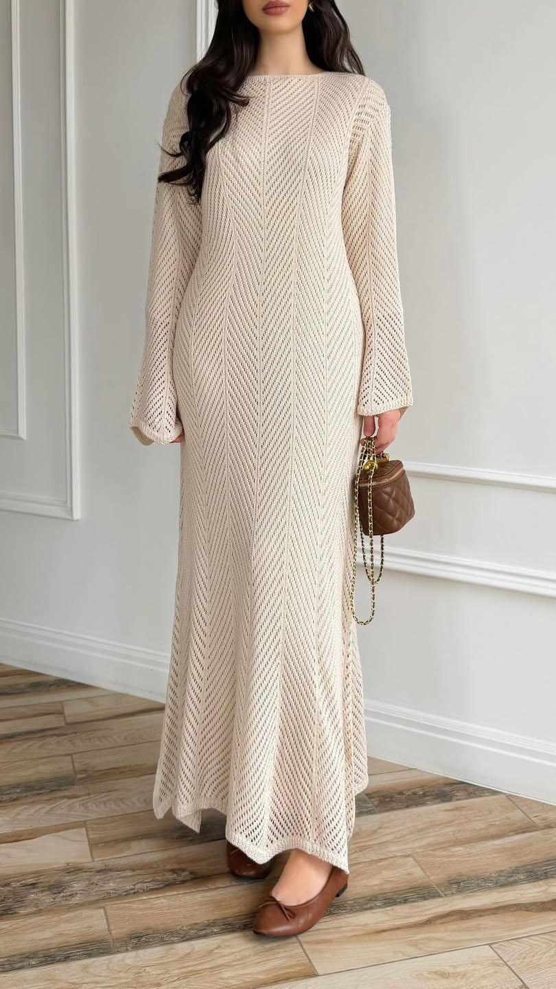 Strickkleid aus Baumwolle mit Unterkleid