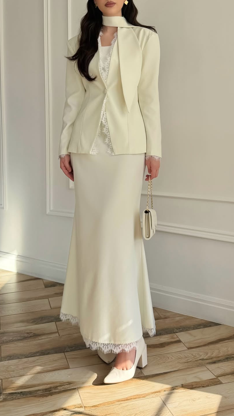 2-Teiler Set mit Blazer & Maxi-Rock