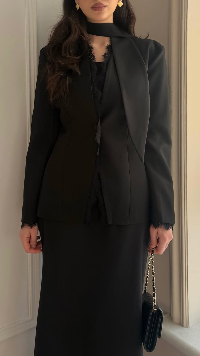 2-Teiler Set mit Blazer & Maxi-Rock